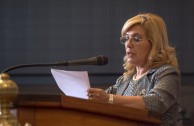 "... It is our ethical obligation to find in these types of academic meetings, ways to build a culture of peace" said Dr. Hermelinda Alvarenga de Ortega, secretary pro temporé of the ALIUP, in her welcoming speech during the Educational Session of CUMIPAZ.