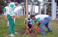 Activistas de la EMAP realizan labores de mantenimiento al Bosque William Soto