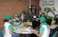 Buga activists socializing at Radio Valle Verde