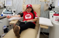 donando sangre