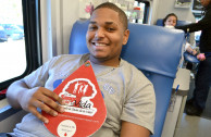 Volunteer Donating Blood Smiling