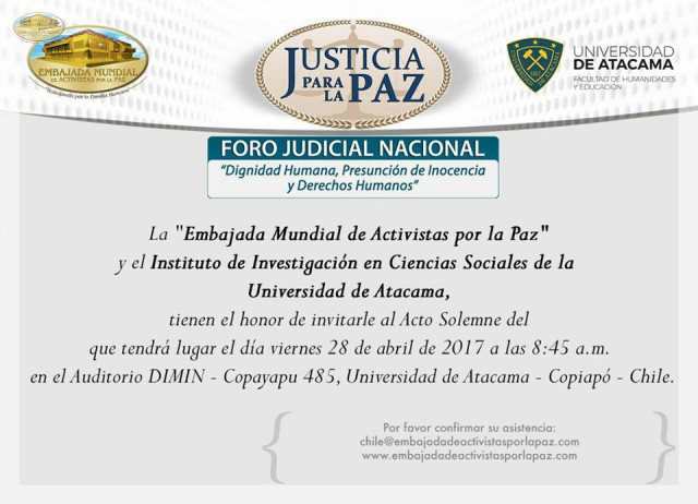 Flayer Foro Judicial Universidad Atacama en Chile